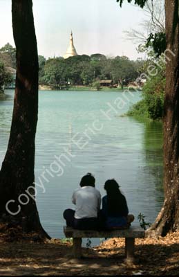People by lake in Rangoon 858815