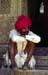 Man red turban sitting Jaisalmer 857605