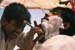 Barber shaving man Rewari 006221