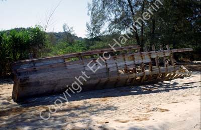 Boat wreck on beach 8721001