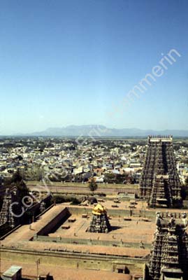 Meenakshi temple view from gopuram Madurai 826612