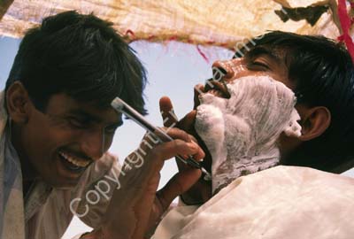 Barber  shaving man Rewari 006221