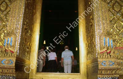 Doorway in golden wall 927431